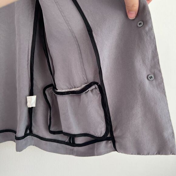 J. Crew Womens Gray 100% Silk Career Work Blazer Jacket s preppy minimal Size 4 - Picture 8 of 8